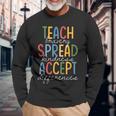 Teach Bravery Spread Kindness Accept Differences Autism Long Sleeve T-Shirt Gifts for Old Men