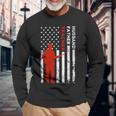 Teacher Husband Dad Vintage Usa Flag American Fathers Long Sleeve T-Shirt T-Shirt Gifts for Old Men