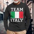 Team Italy Print Italian National Country Flag Italy Long Sleeve T-Shirt T-Shirt Gifts for Old Men