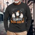 Team Pt Boo Crew Cute Ghost Halloween Physical Therapy Bats Long Sleeve T-Shirt Gifts for Old Men