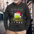 Tennis Ugly Sweater Christmas Pajama Lights Sport Lover Long Sleeve T-Shirt Gifts for Old Men