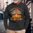 Thankful Grateful Blessed Thanksgiving Turkey Leopard Print Long Sleeve T-Shirt Gifts for Old Men