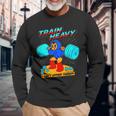 Train Heavy I Cant Afford Therapy Bodybuilding Gym Workout Long Sleeve Gifts for Old Men