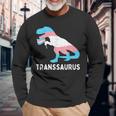 Trans Pride Flag Transgender Dino Transsaurus Rex Dinosaur Long Sleeve T-Shirt T-Shirt Gifts for Old Men
