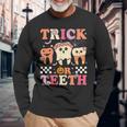 Trick Or Th Dental Treat Dentist Assistant Halloween Long Sleeve T-Shirt Gifts for Old Men