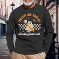 Trick Or Treat Brush Your Th Dentist Halloween Costume Long Sleeve T-Shirt Gifts for Old Men