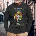 Ugly Christmas Sweater Bully American Bulldog Dog Long Sleeve T-Shirt Gifts for Old Men