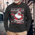 Ugly Christmas Sweater Dabbing Santa Long Sleeve T-Shirt Gifts for Old Men