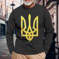 Ukraine Trident Zelensky Military Emblem Symbol Patriotic Long Sleeve T-Shirt Gifts for Old Men