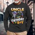 Uncle Of The Birthday Boy Space Astronaut Birthday Long Sleeve T-Shirt Gifts for Old Men