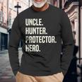 Uncle Hunter Protector Hero Uncle Profession Superhero Long Sleeve T-Shirt Gifts for Old Men