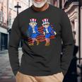 Uncle Sam Griddy Dance 4Th Of July American Us Flag Long Sleeve T-Shirt Gifts for Old Men
