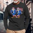 Uncle Sam Griddy Dance 4Th Of July Usa Flag Heart American Long Sleeve T-Shirt T-Shirt Gifts for Old Men