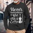 Never Underestimate A Girl And Her Cello Long Sleeve T-Shirt Gifts for Old Men