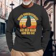 Never Underestimate An Old Man And His Cat Lover Long Sleeve T-Shirt Gifts for Old Men