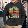 Never Underestimate An Old Runner Runner Marathon Running Long Sleeve T-Shirt Gifts for Old Men