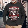 Never Underestimate An Old Us Veteran Born In April Long Sleeve T-Shirt Gifts for Old Men