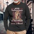 Never Underestimate An Old Woman With A Irish Wolfhound Old Woman Long Sleeve T-Shirt T-Shirt Gifts for Old Men