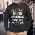 Usher Name Christmas Crew Usher Long Sleeve T-Shirt Gifts for Old Men