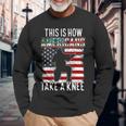 Veteran Vets This Is How Americans Take A Knee Veteran Day 24 Veterans Long Sleeve T-Shirt Gifts for Old Men