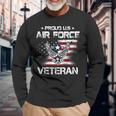 Veteran Vets Vintage Usa Flag Proud To Be Us Air Force Veteran Father Day Veterans Long Sleeve T-Shirt Gifts for Old Men