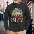Vintage 51St Birthday 51 Years Old Vintage May 1972 Long Sleeve T-Shirt Gifts for Old Men