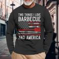 Vintage Bbq America Lover Us Flag Bbg Cool American Barbecue Long Sleeve T-Shirt Gifts for Old Men