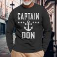 Vintage Captain Don Boating Lover Long Sleeve T-Shirt Gifts for Old Men