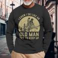 Vintage I Know I Ski Like An Old Man Try To Keep Up Long Sleeve T-Shirt Gifts for Old Men