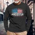 Vintage Merica 4Th Of July Usa Flag Patriotic American Long Sleeve T-Shirt T-Shirt Gifts for Old Men