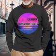 Vintage Palos Verdes Estates Vaporwave California Long Sleeve T-Shirt Gifts for Old Men