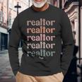 Vintage Realtor Stacked Realtor Life Real Estate Agent Life Long Sleeve T-Shirt Gifts for Old Men