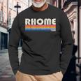 Vintage Retro 70S 80S Style Hometown Of Rhome Tx Long Sleeve T-Shirt Gifts for Old Men