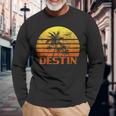 Vintage Retro Beach Vacation Destin Fl Florida Sunset Florida & Merchandise Long Sleeve T-Shirt T-Shirt Gifts for Old Men
