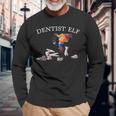 Vintage Retro Christmas Dentist Elf Long Sleeve T-Shirt Gifts for Old Men