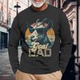 Vintage Retro Goat Dad Best Goat Daddy Fathers Day Long Sleeve T-Shirt Gifts for Old Men