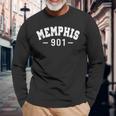Vintage Retro Memphis City 901 Area Code Tennessee Long Sleeve T-Shirt Gifts for Old Men