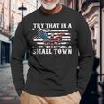 Vintage Retro Try That In My Town American Flag Town Long Sleeve T-Shirt T-Shirt Gifts for Old Men