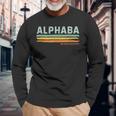 Vintage Stripes Alphaba Ms Long Sleeve T-Shirt Gifts for Old Men
