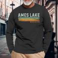 Vintage Stripes Ames Lake Wa Long Sleeve T-Shirt Gifts for Old Men