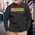 Vintage Sunset Stripes Arkoma Oklahoma Long Sleeve T-Shirt Gifts for Old Men