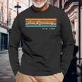 Vintage Sunset Stripes East Rockaway New York Long Sleeve T-Shirt Gifts for Old Men