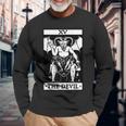 Vintage Tarot Card The Devil Card Occult Tarot Long Sleeve T-Shirt Gifts for Old Men