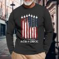Vintage Us Air Force Veterans Usa American Flag 4Th Of July Long Sleeve Gifts for Old Men