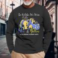 We Wear Yellow And Blue Pumpkins For Down Syndrome Awareness Long Sleeve T-Shirt Gifts for Old Men