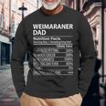 Weimaraner Dad Nutrition Facts Weimaraner Dog Owner Long Sleeve T-Shirt Gifts for Old Men