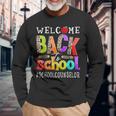 Welcome Back To School Counselor First Day Of School Leopard Long Sleeve T-Shirt Gifts for Old Men
