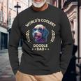Worlds Coolest Dog Dad Papa Men Doodle Long Sleeve T-Shirt Gifts for Old Men