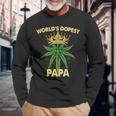 Worlds Dopest Papa Cannabis 420 Fathers Day Weed Dad Long Sleeve T-Shirt Gifts for Old Men