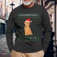 Xmas Goldendoodle Dog Ugly Christmas Sweater Party Long Sleeve T-Shirt Gifts for Old Men